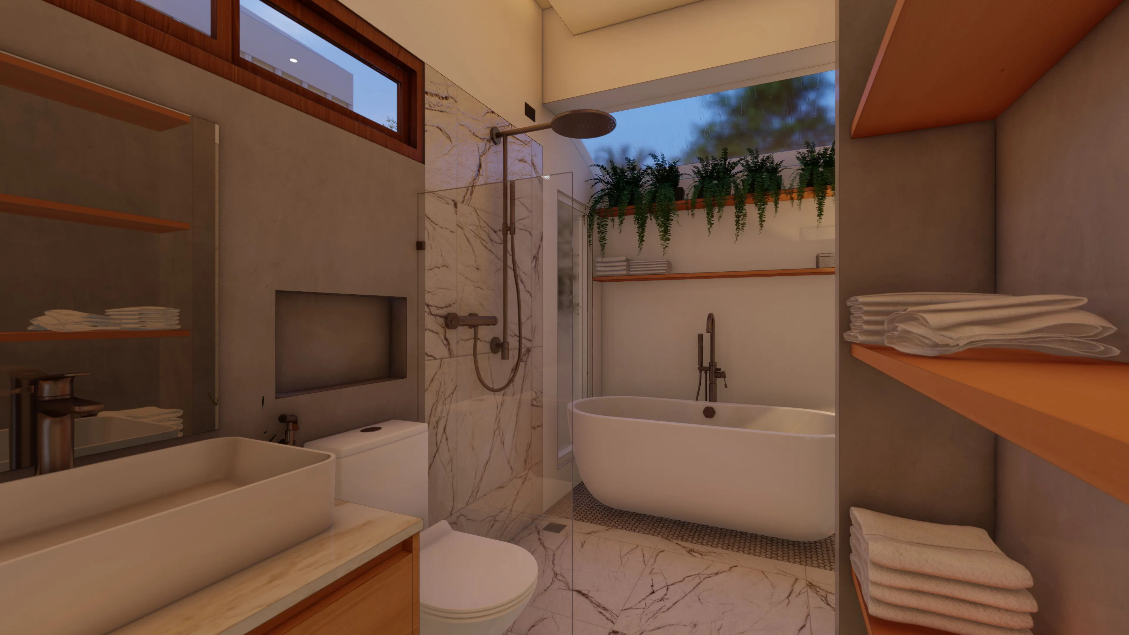 Master bathroom with modern fixtures and elegant design